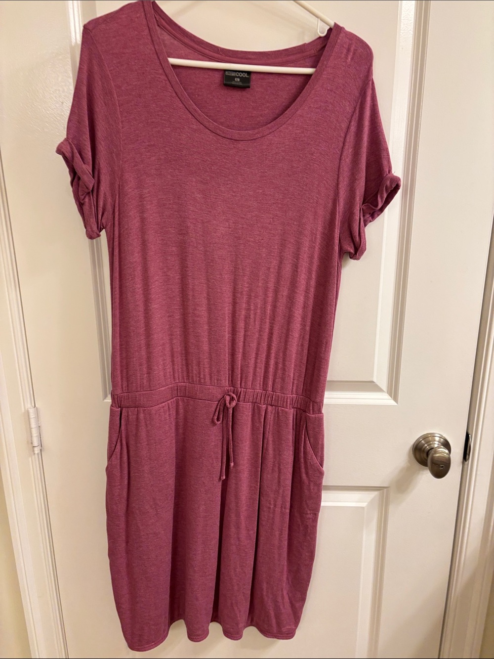 Bobeau Mauve Drawstring Midi Dress